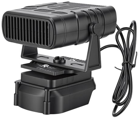 Yechiry Kabellose Raumheizung, 2 Gänge, Leiser Kleiner Heizlüfter mit Zwei USB-Anschlüssen, Batterie-Überhitzungsschutz, Hitzebeständig, Schlagfest, für Auto, Zelt, Werkstatt,