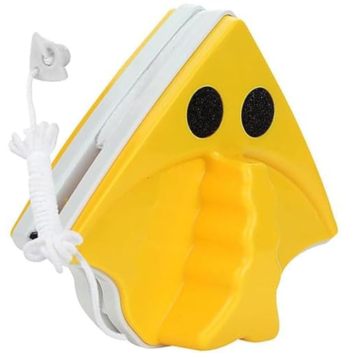 Limpiador de Vidrio de Ventana Magnética de Lado Doble, Limpiador Magnético de Ventanas para Ventanas de un Solo Cristal con un Espesor de 3-8 mm, Amarillo