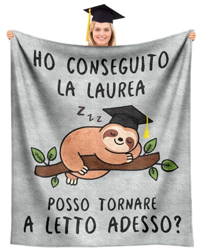 SDOES Coperta Morbida 130 x 150 cm, Regalo Laurea Donna Uomo, Regali per Laurea, Regali Laurea Donna Originali, Decorazioni Laurea Scherzi per Festa