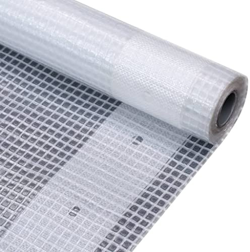Rutnätspresenningar 2 st. 260 g/m² vit 2 x 5 m med öljetter, väderbeständig, rivbeständig, UV-beständig som tältunderlag och universalfolie för trädgård, bil, båt, camping, terrass, konstruktion och