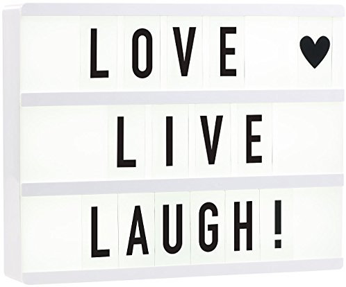 infactory Leuchttafel: 3-zeiliger Kino-Leuchtkasten, 100 Zeichen, USB-Strom-Port, weiß (Lightbox, Leuchttafeln, LED Anzeige)