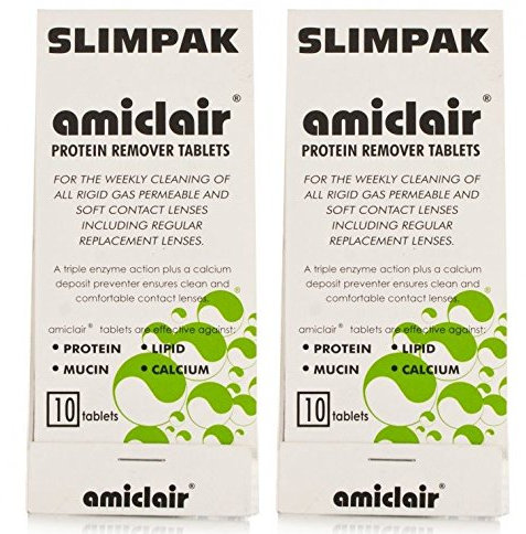 Amiclair Weekly Enzymatic Protein Remover Contact Lens Cleaning Tablets (10 Pack X2 = 20 Tablets)