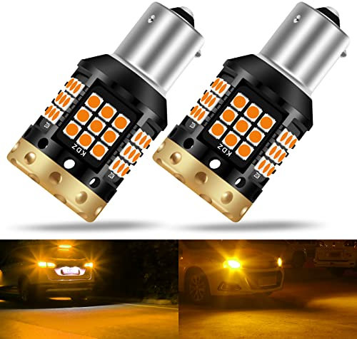 Teguangmei - Bombilla intermitente LED (2 unidades, 1156, BAU15S, PY21W, 7507, sin error, antihiperFlash, ámbar amarillo naranja, 1850 lúmenes, 3030, 45 SMD, para intermitentes delanteros y traseros