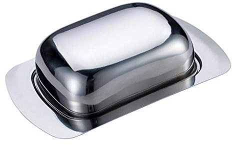 Tubayia Mantequillera de acero inoxidable con tapa, recipiente para mantequilla y recipiente para mantequilla
