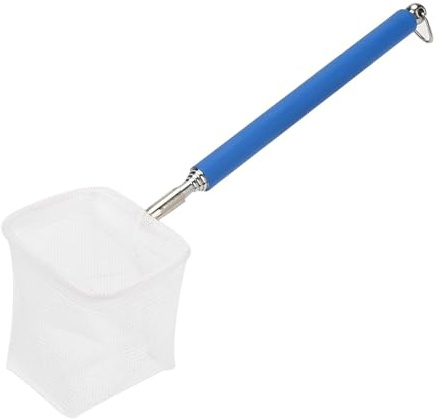 Garosa Fischgarnelen Skimming Netz Einstellbares Mini Fisch Aquarium Fischernetz für Aquarium Tankgarnelen 20 57,5 cm erweiterbar(blaues quadratisches Netz)