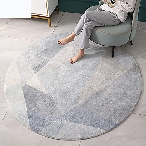 DRSFF Nordic Runde große Fläche Teppiche für Wohnzimmer Schlafzimmer 80 cm 100 cm 120 cm 140 cm 160 cm 200cm Rundhängelkorb Matte Computerstuhl Teppich (Size : Durchmesser 100cm)