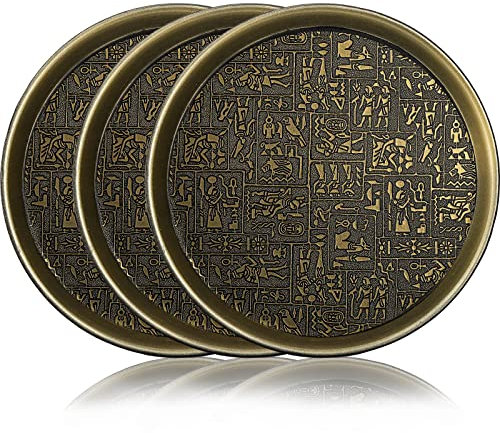 SOUJOY Lot de 3 plateaux de service pour restaurant, 30,5 cm, plateau rond de serveuse, antidérapant, bords surélevés, assiette de service pour la maison, la cuisine, le restaurant