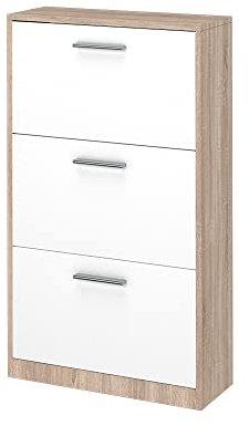 Vicco Schuhkipper Gizmo, Schuhregal, Weiß/Sonoma, 59 x 105 cm