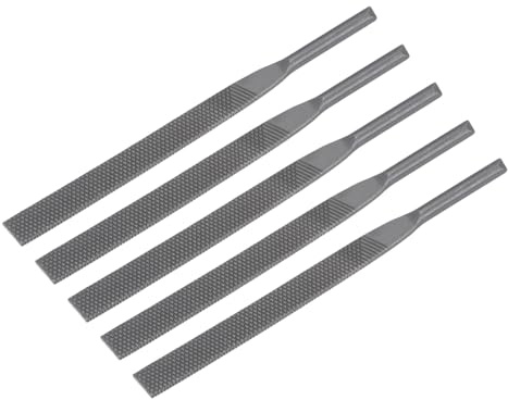 sourcing map Neumática Aire Lima Juego Grueso Diente 5mmx130mm Plano Lima Molienda Herramienta 5uds