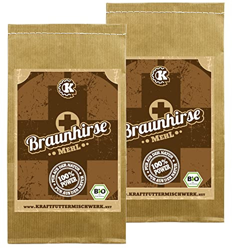 Braunhirse 2x1kg fein vermahlen Rohkost aus deutschem BIO Anbau GLUTENFREI und basenbildend für eine gute Silicium Versorgung aus dem vollen Korn