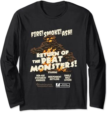 Whisky Design Peat Monster Vintage Film Poster Whisky Long Sleeve T-Shirt
