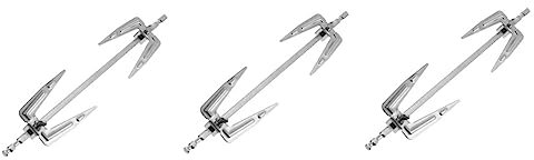 DOITOOL Fourchette Rotissoire 3 Pièces Rôtissoire Brochettes De Friteuse à en Acier Inoxydable Brochettes De Friteuse à Poisson Grillé pour Grill Kit De Rôtissoire De Cuisine