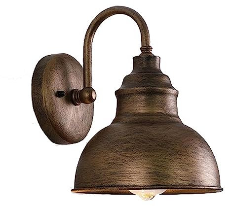 Quevia-Eletro E27 Außenwandleuchte, Antik Wandlampe Vintage-Design, Wasserdichtes Innen/Außen Badlampe Metall Garten-Licht Für Veranda, Garten, Garage Terrasse, Balkon,Braun-Bronze
