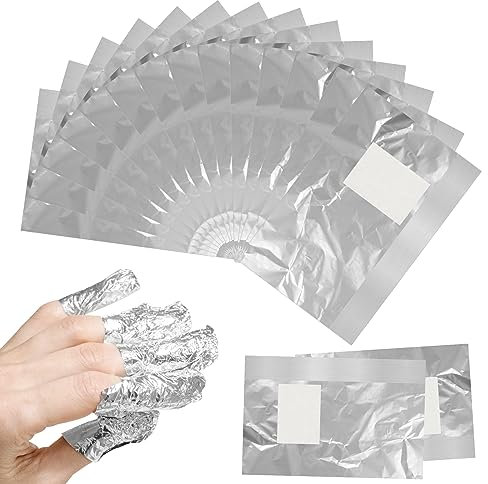MXTIMWAN 200 Paquet Papillotes Ongles d'Aluminium, Tampons Dissolvants pour Vernis à Ongles en Aluminium Feuille de Dissolvant de Vernis à Ongles Ultra Mince pour Retirer À Ongles Le Gel Ongle