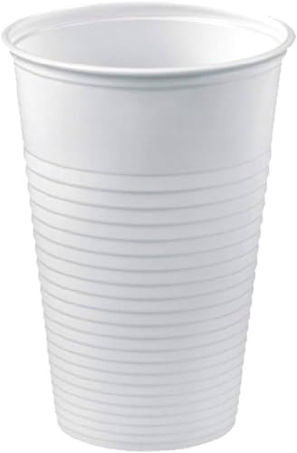 TELEVASO - 3000 uds - Vasos color blanco, de polipropileno (PP) - Capacidad de 200 ml - reciclables - Ideal para bebidas frías como agua, refresco