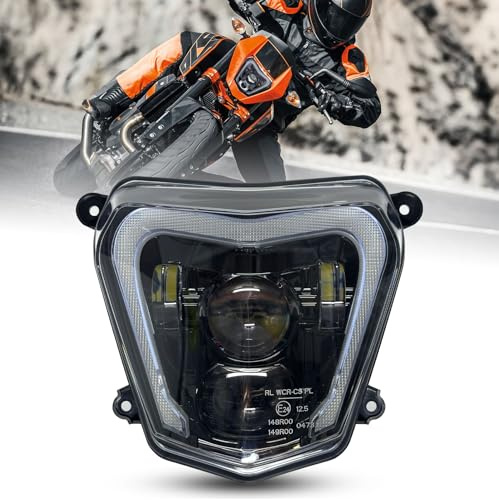 bamotoop LED Motorrad Scheinwerfer E-GeprüFt Mit Tagfahrlicht für KTM Duke 690 2012-2019 Duke 690R 2013-2017 Plug and Play