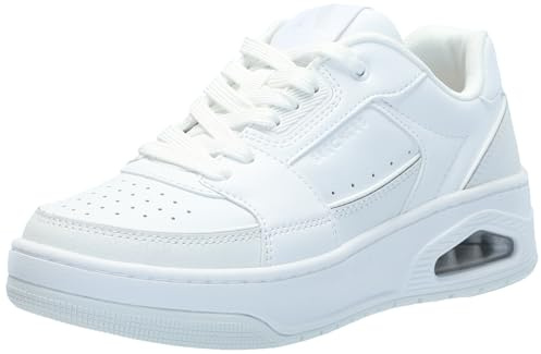 Skechers Uno Court COURTED Style - Scarpe da Ginnastica da Donna, White,