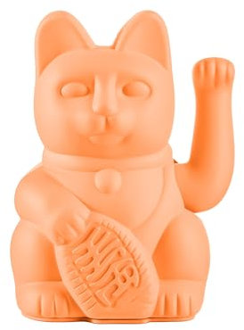 DONKEY Lucky Cat Peach - pfirsichfarbene Winkekatze Maneki Neko, 15cm groß