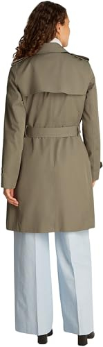 Tommy Hilfiger Donna Trench Cotton Slim Fit Corto, Marrone (Tundra Brown), 50