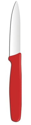HENDI Couteau éplucheur, lame pointue, couteau bec d'oiseau, couteau d'office, couteau de cuisine pour éplucher les fruits et légumes, couteau tournant, 192x20x(H)10mm, inox, polypropylène, rouge