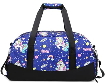 Lmwzh Kinder Sporttasche Reisetasche Einhorn | mit Schuhfach, Turnbeutel, wasserdichte Schwimmtasche