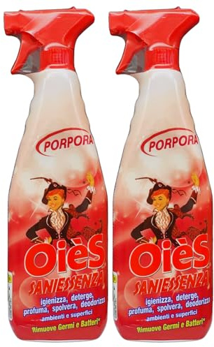 Detergente Spray Igienizzante - PORPORA - Deterge, Profuma, Spolvera, Deodora Ambienti e Superfici. Rimuove Germi e Batteri 750ml (2)