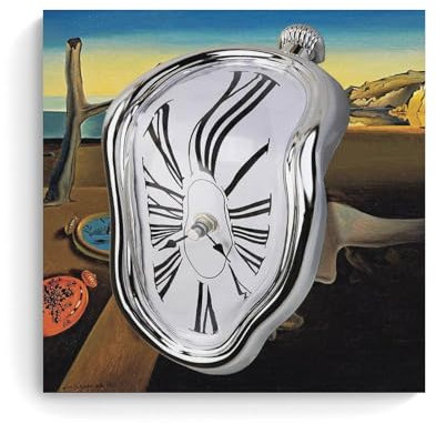 GOORAL Salvador Dali Malerwerk (Schmelzende Uhr), Poster, Wandkunst, Bild, Gemälde, Leinwanddrucke, Kunstwerke, Schlafzimmer, Wohnzimmer, Dekoration, 50 x 50 cm