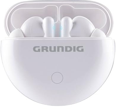 Grundig Écouteurs Bluetooth sans Fil - Écouteurs Sport True Wireless - Autonomie Jusqu’à 9H - Charge Rapide USB-C - Confort Optimal - Blanc
