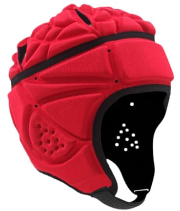 LeeQinersw Casque de Rugby pour Protection Sportive, Protecteur de Tête Réglable pour Le Sport, Modèle pour Gardien, Rouge