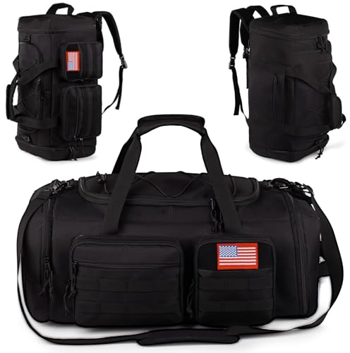 Tactical Gym Bag for Men,70L Large 3-in-1 Sports Duffle Bag for Travel Gym