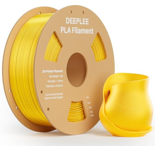 DEEPLEE Silk PLA Filament, Shiny Silk 3D Drucker Filament 1.75mm, Multicolor Filament PLA, Maßgenauigkeit +/- 0.02mm, 1kg(2.2lb) Spule, Gold 1KG