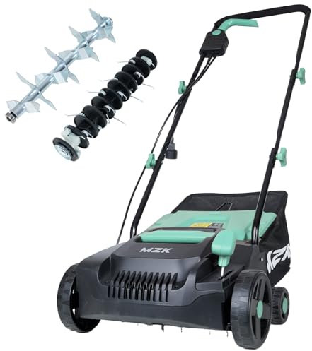 MZK 13-inch 12-Amp 2-in-1 Electric Dethatcher and Scarifier Blue