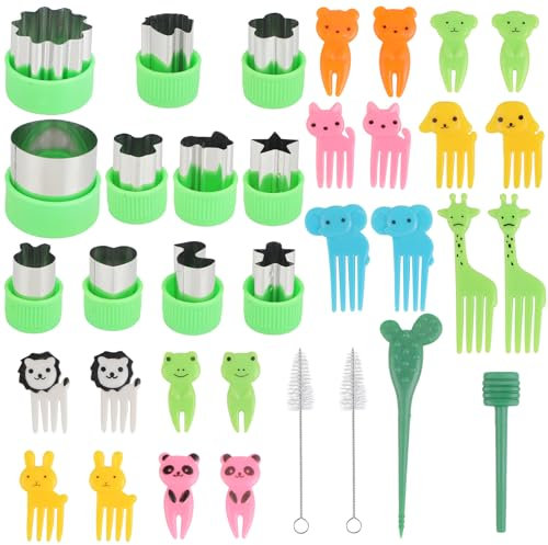 Mini juego de cortadores de galletas,Juego de 35 cortadores de frutas con forma de fruta,ideal para molde, de galletas y perfecto para cortar, sándwiches y más