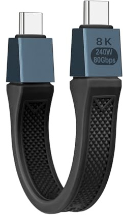 Seminer 240W USB-C auf USBC Kurzes Flachkabel（13CM）