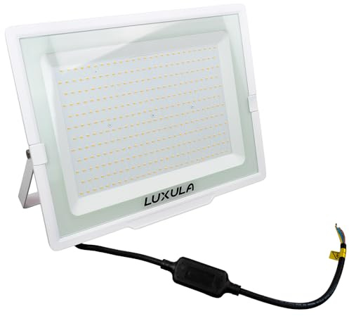 LUXULA LED Strahler Außen 300W 30000lm, 4000K Neutralweiß, IP65, Weiß | IP65 wasserdicht, Fluter, Scheinwerfer, LED Außenbeleuchtung für Garten, Einfahrt, Garage und Terrasse, Gehäuse Weiß