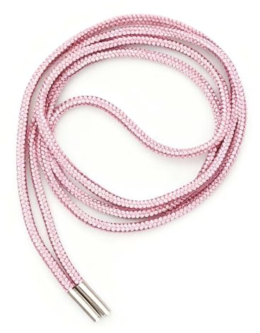 Aomhrek 2 Pièces Lacets Paillettesa, Lacets Strass, Corde De Tube De Remplacement En Diamant Rond, Corde En Diamant Pour Accessoires De Bricolage, Accessoires Vestimentaires (Rose)