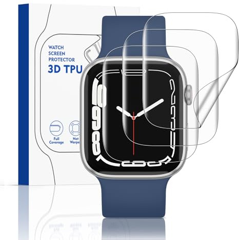 Amzpas 3 Pezzi Pellicola Protettiva per Apple Watch Series 6/5/4/SE 40mm, Auto Guarigione Senza Bolle con Kit D'Installazione, HD Trasparente TPU Protezione Schermo per Apple Watch 40mm (3 Pezzi)