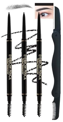 3Pcs Augenbrauenstift Wasserfest Schwarz, Langlebig for Natürlich Brauen