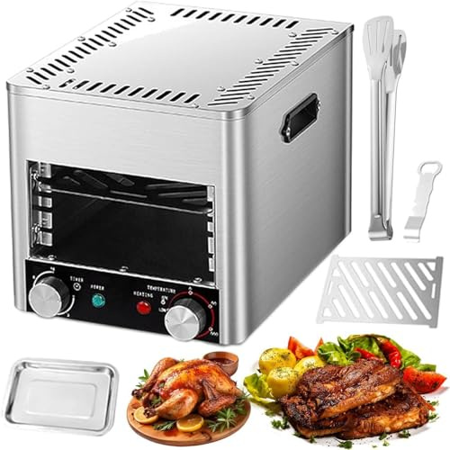 MANYOUYOU Asador Eléctrico para Carnes De 4 U 8 Capas, para Interiores, Ahumador Automático, Sin Gas, con Temperatura Ajustable para Carne De Res, Pollo Y Verduras. A