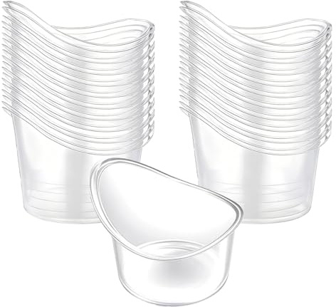 5ml Eye Wash Cup Single Use, Saline Eye Wash Pods for Dry Eyes, Plastic Measuring Cup Eyeball Washer Kit for Flushing Dust Makeup, Irritant Relaxing, Home Travel Use (Transparent,50pcs)