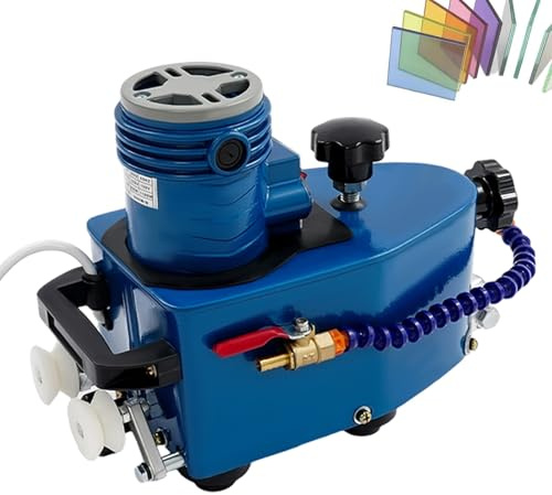 Electric Glass Edge Polishing Machine with 8 Diamond Wheels, for DIY Glass Art Projects, Plane Curve Corner Trimming and Finishing