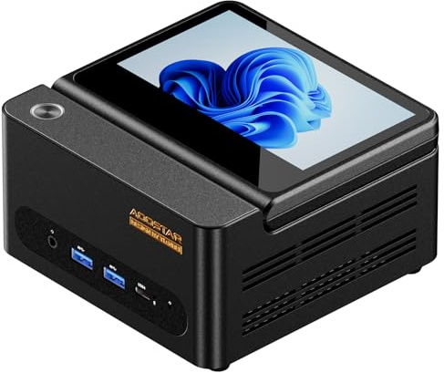 AOOSTAR GFLIP Mini pc gaming computer R7 PRO 8845HS 780M,24GB DDR5 1TB SSD, HD 5 Touchscreen, Win11 Pro,OCuLink+Dual USB4, 8k@60Hz Triple Display, Fingerprint Unlock computer for edit/business/home