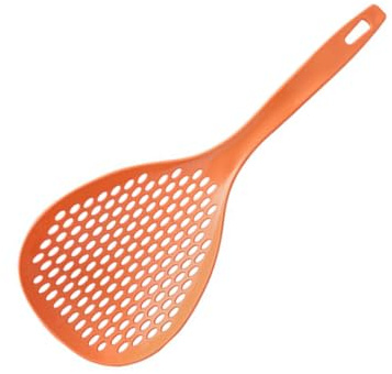 Riuulity Cucchiaio per Schiumarola con Fessura in Stile Giapponese, Mestolo in Plastica Resistente Al Calore con Manico Lungo per un Filtraggio Efficiente in (ORANGE)