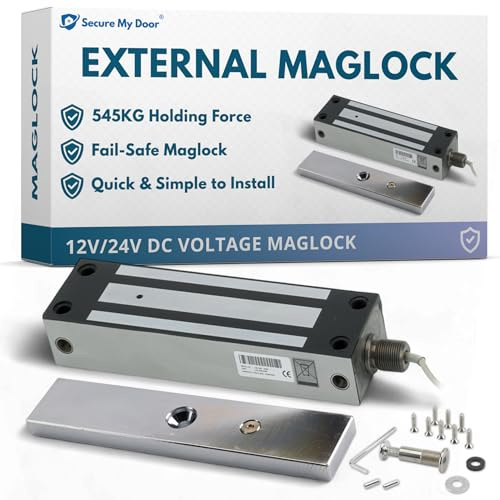 SecureMyDoor Fail Safe Magnetic Lock, IP67 Weather Resistant Maglock, 545KG | External Access Control Maglock, 545KG Holding Force, Stainless Steel, Ideal Outdoor Use for Door or Gate