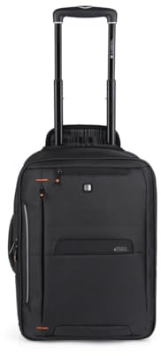 Gabol - Mochila Maletín con Ruedas con Compartimento para Portátil 15,6 Pilots - 2 Ruedas, Forro Protector y Organizador Interno - Diseño Español en Poliéster Libre de PVC - Negro