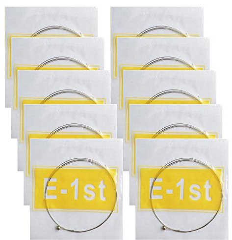 Acoustic Guitar High E Strings, Light Tension – Corrosion-Resistant Rust-Prevent Brass, Offers a Bright and Well-Balanced Acoustic Tone High E 1st 10 Pack