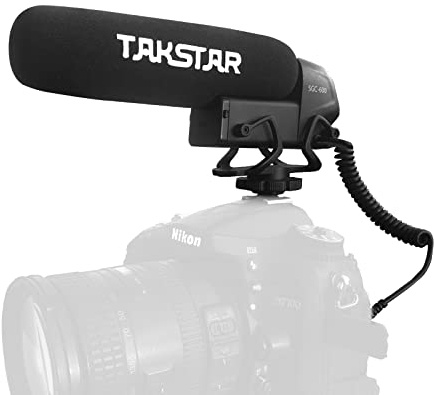 TAKSTAR SGC-600 Universal Shotgun Microphone, Video Microphone for iPhone, Android Phone, Canon/Nikon/Sony Camera & Camcorder, 3.5mm Video Mic with Shock Mount, Windscreen for YouTube Vlog
