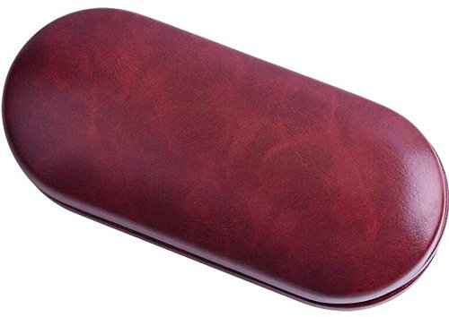 Homeilteds Double Interlayer With Mirror Metal Contact Lens Case For Kit Box Dual Purpose Leather Reading Glasses Case Portable (Color : Red)
