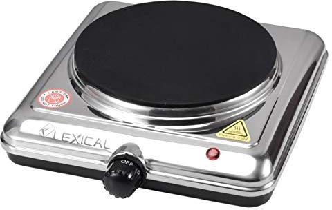 Nuova piastra elettrica da 1500 W per cucinare, piano cottura portatile singola stufa con, livelli di potenza in acciaio inox per cucina all'aperto forno alla griglia