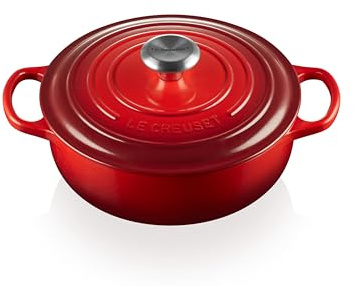 Le Creuset Sauteuse Backofen, emaillierter Gusseisen, 3,5 l, Kirschrot